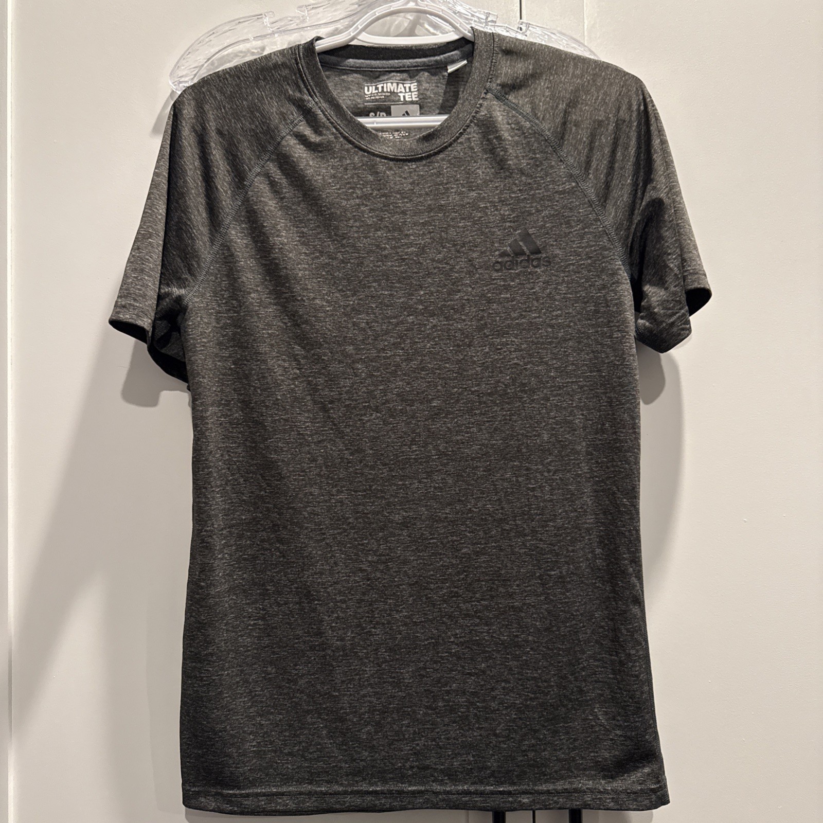 Mens ADIDAS Ultimate Short Sleeve T Shirt Dark Grey Heather Sz S gallery