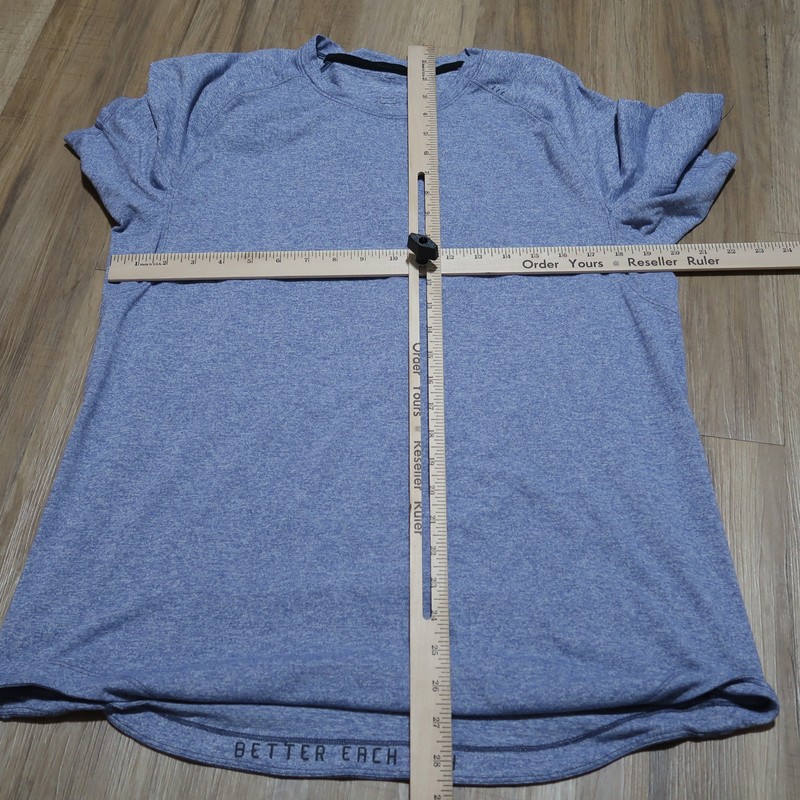 Lululemon Drysense Short Sleeve Performance Shirt Blue Heather Men's Large L gallery
