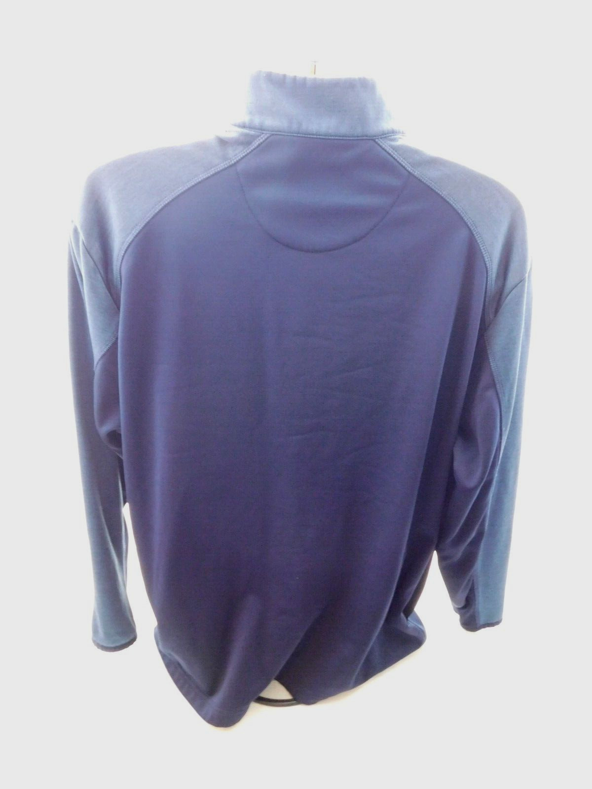 Callaway Sweater Men XL Blue Two Tone Fleece lined Quarter Zip Pockets Golf gallery