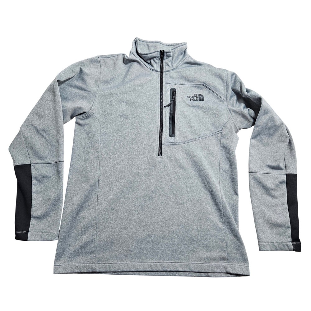 The North Face Quarter Zip Pullover Mens Medium Grey 1/4 Zip Activewear T164 *