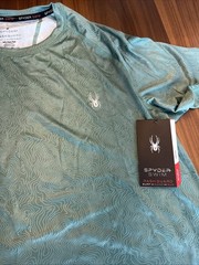 Spyder Shirt Mens SZ M Green Swim Rash Guard Shirt UPF 30 Surf Hiking