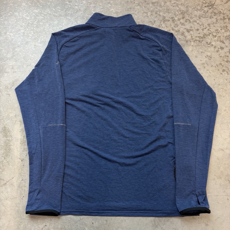 Hill City Half 1/2 Zip Pullover Lightweight Training Thumbholes Blue Size Large gallery