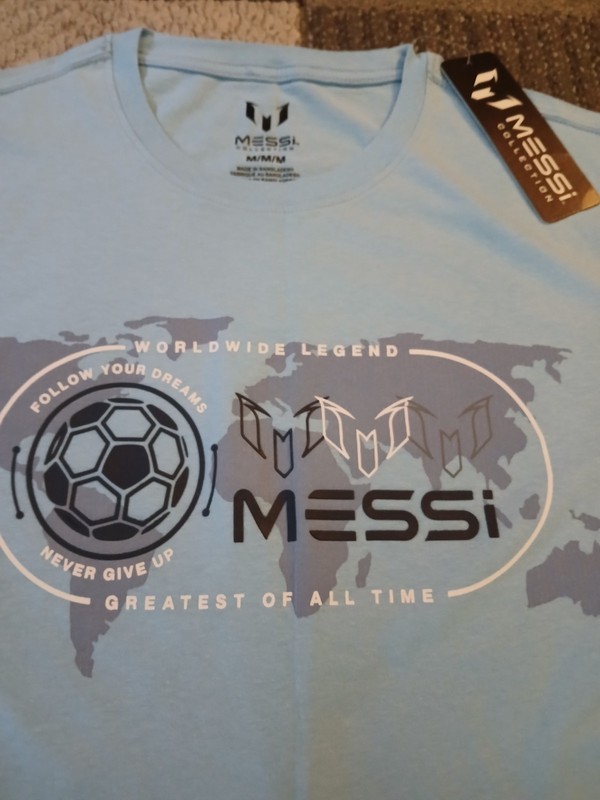 Messi Collection "Worldwide Legend" Lionel Messi Blue Soccer T-Shirt Men's M NEW gallery