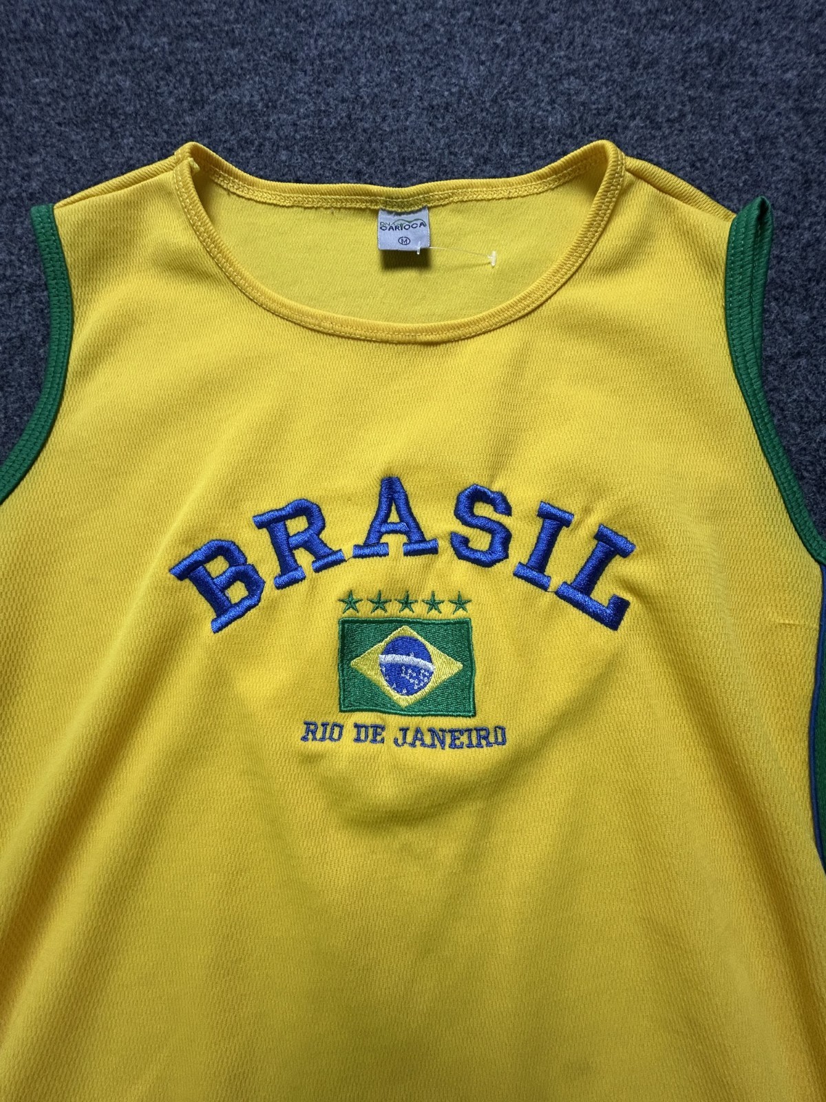 Frescobol Carioca Tank Top Brazil Rio De Janeiro yellow and green gallery