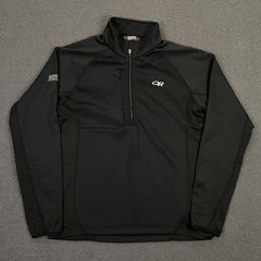 Outdoor Research Radiant Hybrid Pullover Men Medium Black Fleece 1/4 Zip Hike OR