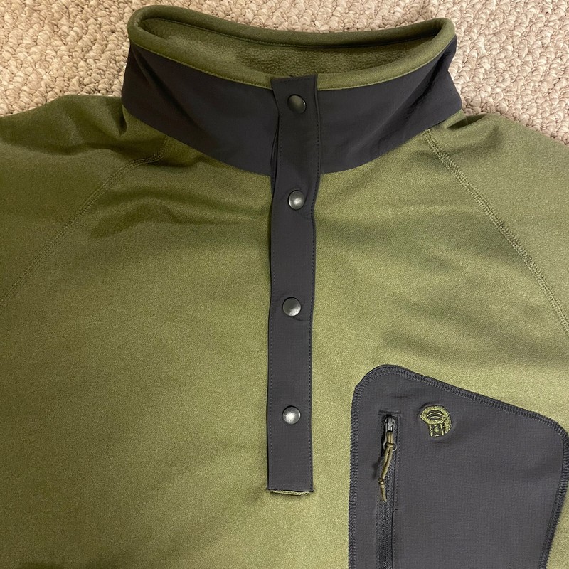 Mountain Hard Wear - Softshell Pullover Green Fleece Men’s XL - Great Look - EUC gallery