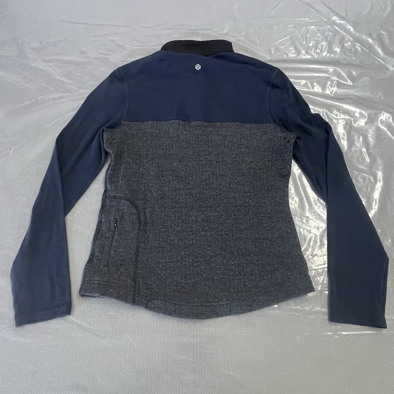Lululemon Sprint 1/4 Zip Pullover Men' Blue Grey Herringbone Performance Top Sm. gallery
