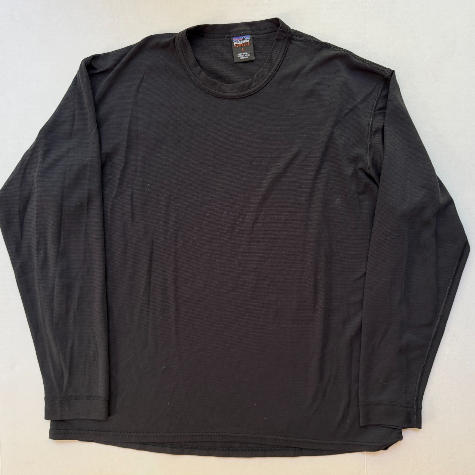 Patagonia Capilene Shirt Midweight Base Layer Mens L Black LS Vintage Y2K USA gallery