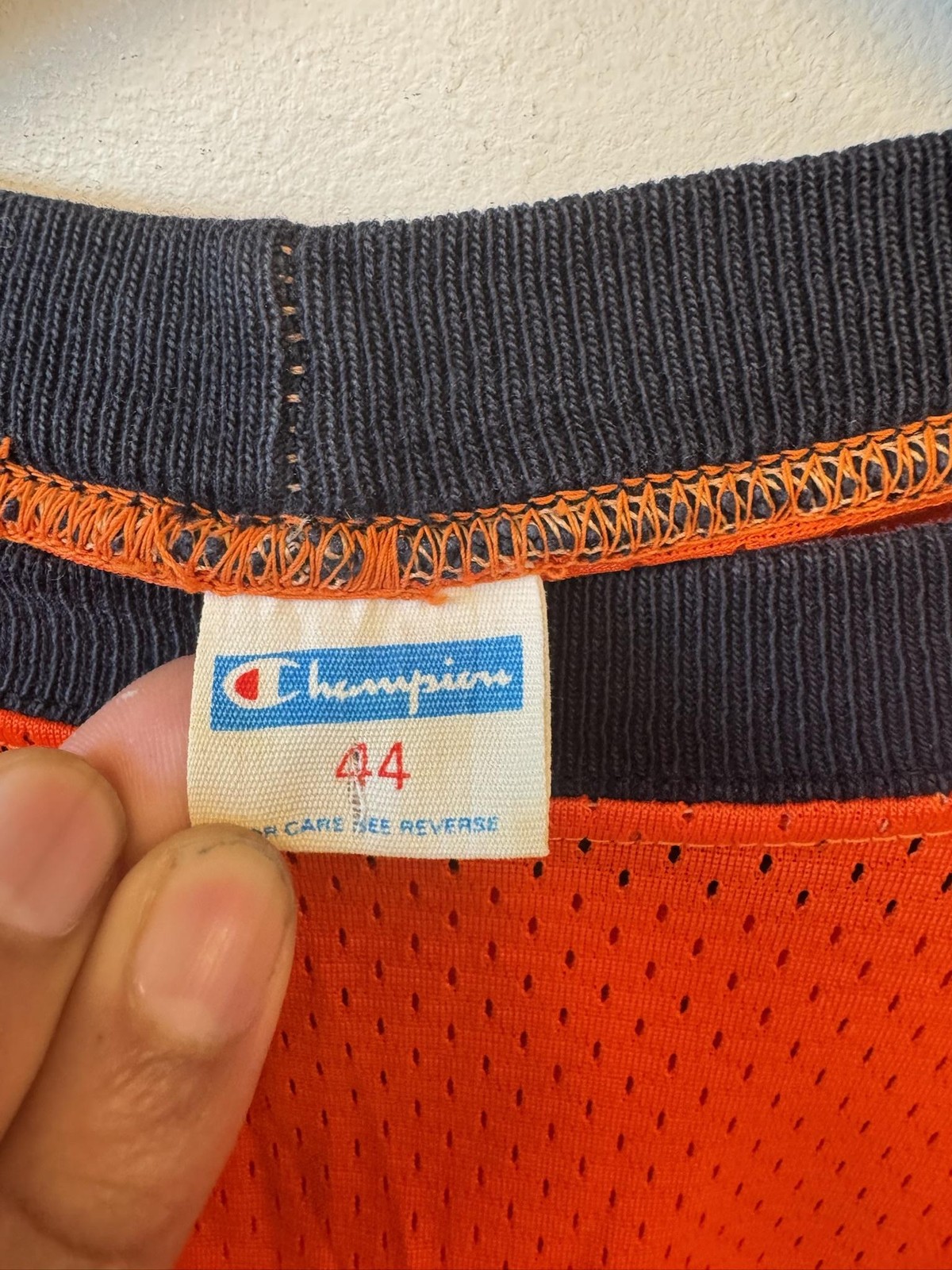 Vintage Champion Shirt Mens 44 Orange Mesh Freeport Wrestling Jersey 70s Hawkins gallery