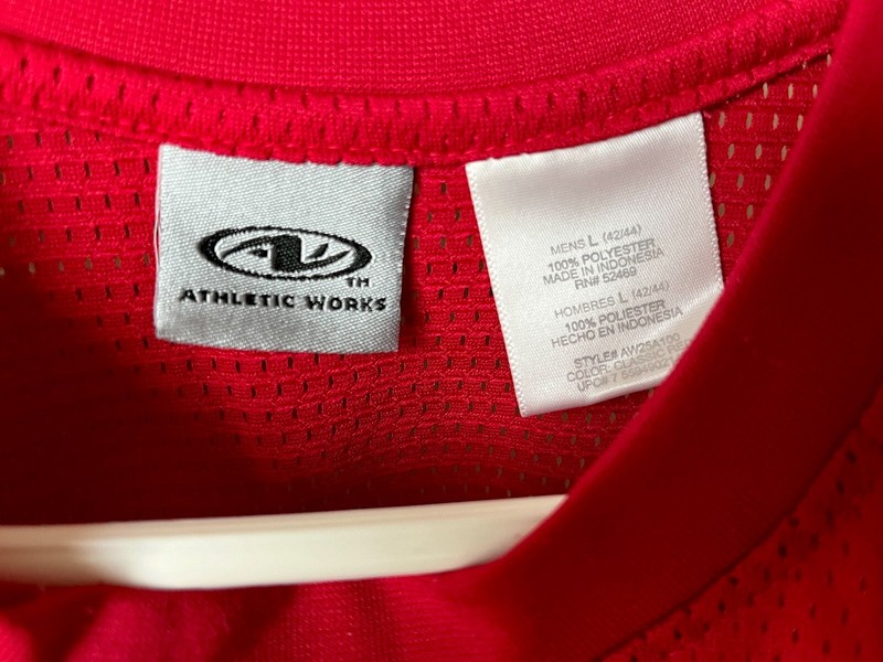 Athletic Works Red Muscle Shirt Workouts Size L gallery