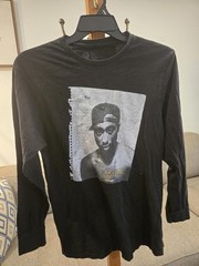Cross Colours Black Long Sleeve Tupac Graphic T-Shirt