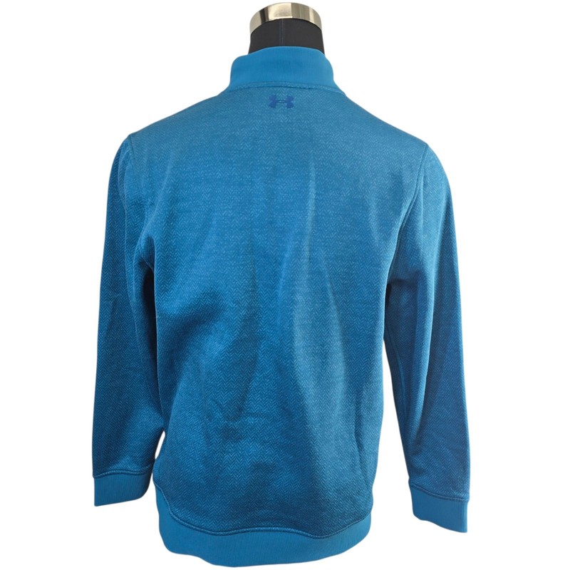 Under Armour Men's Blue Herringbone 1/4 Zip ColdGear Pullover Sweatshirt XL gallery