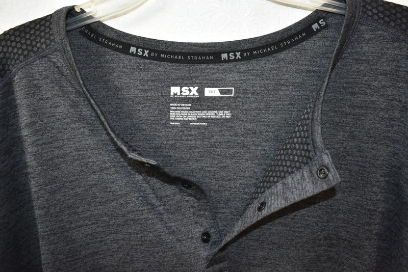 MSX Michael Strahan Henley Shirt Quick-Dri Men's Size 3XL Long Sleeve Wicking gallery