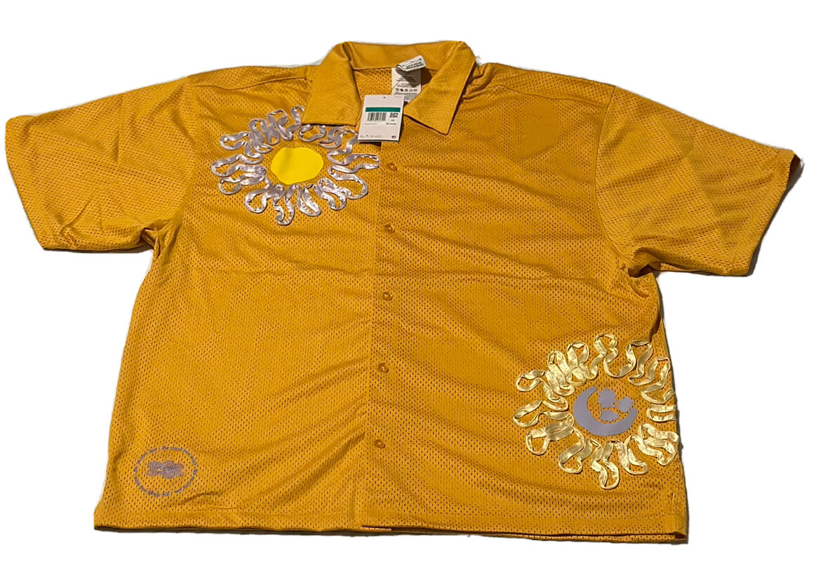 NWT Nike Uphoria Project Button Up Mesh Short Sleeve Shirt DV9676-743 Yellow S gallery