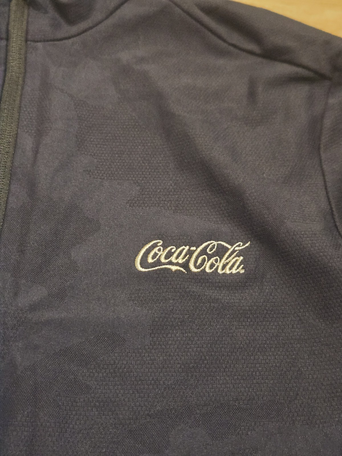 RLX navy blue camo quarter zip golf pullover featuring Coca Cola embroidery gallery