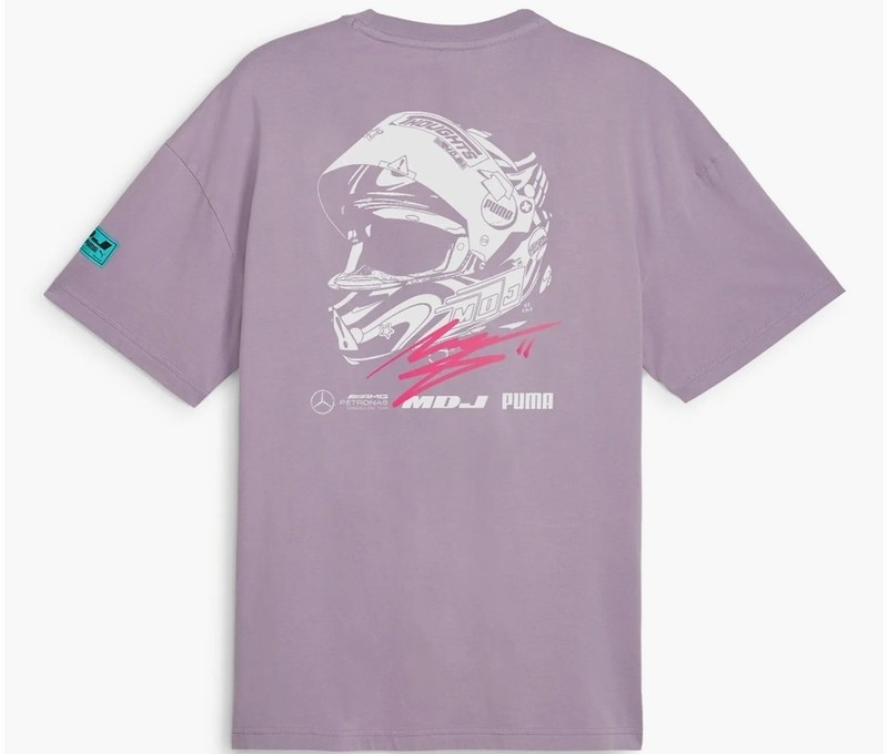 Mens Puma MAPF1 X MDJ Graphic Tee Mercedes-AMG Mad Dog F1 Plum #627838-04 Sz L gallery