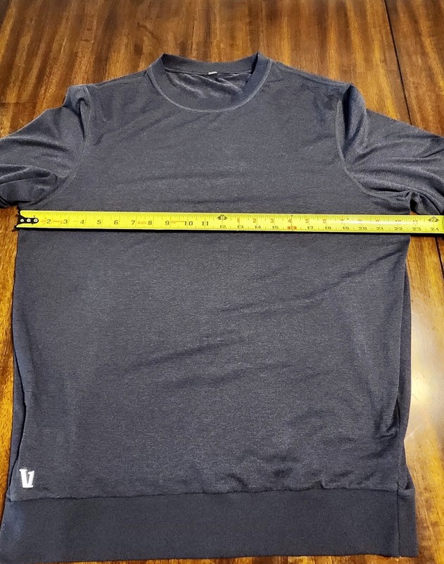 VUORI Men's Ponto Long Sleeve Performance Crew XL Azure Heather Blue EUC gallery