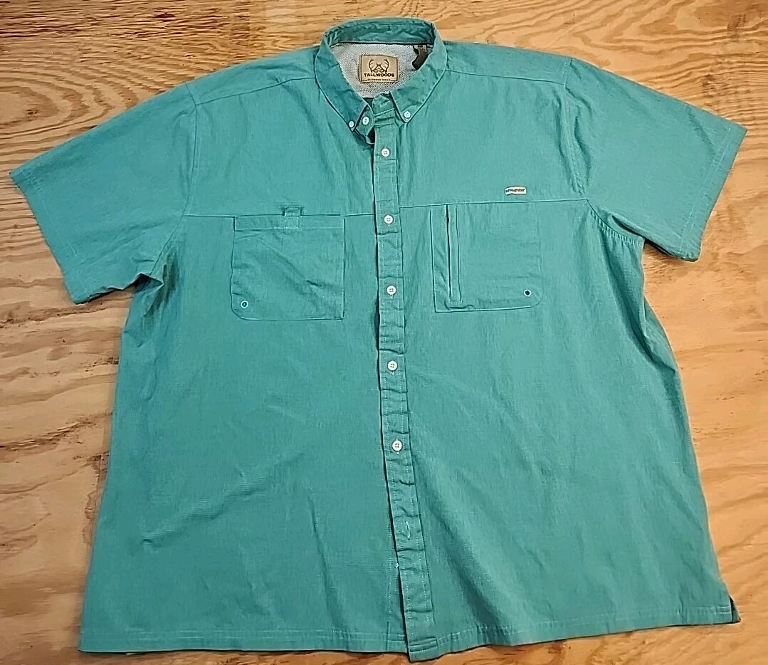 Tallwoods Green Fishing Hunting Outdoors Mens 2XL Shirt Vented Lightweight gallery