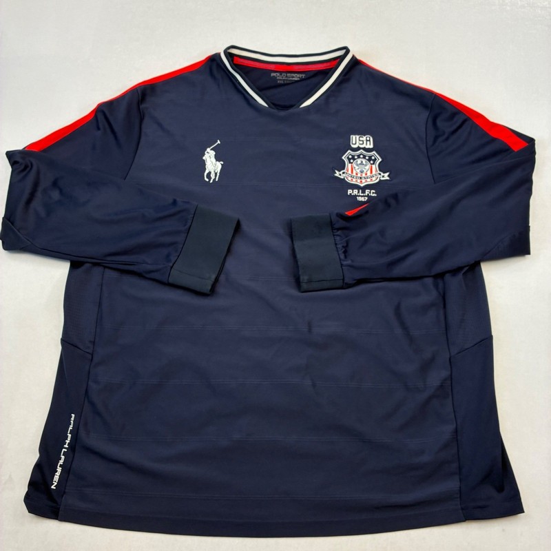 Polo Sport Ralph Lauren Jersey Mens XXL Navy USA Performance Long Sleeve V-Neck gallery