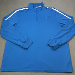 Puma Pullover Mens 2XL Blue Quarter Zip DryCell Golf Performance Shirt