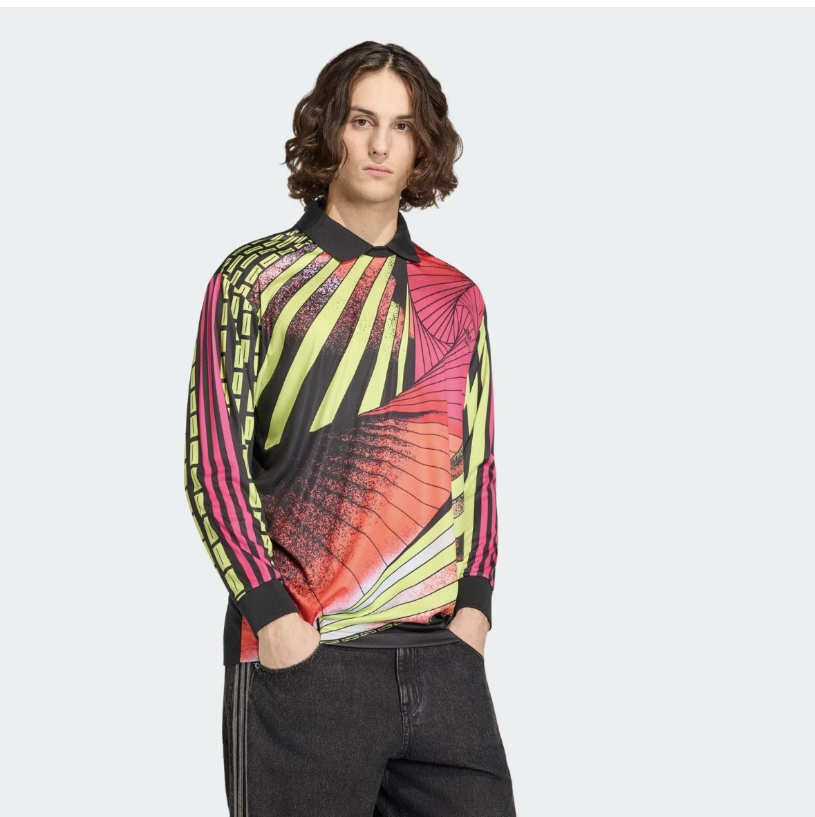 NEW Adidas Archive Loose Goalkeeper Jersey - Size Large - Black Neon DS KD3816 gallery
