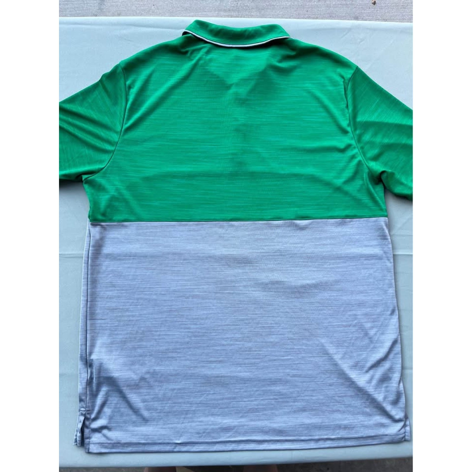 Adidas Mens Green and Gray Colorblock Heathered Golf / Athletic Polo : Size XL gallery