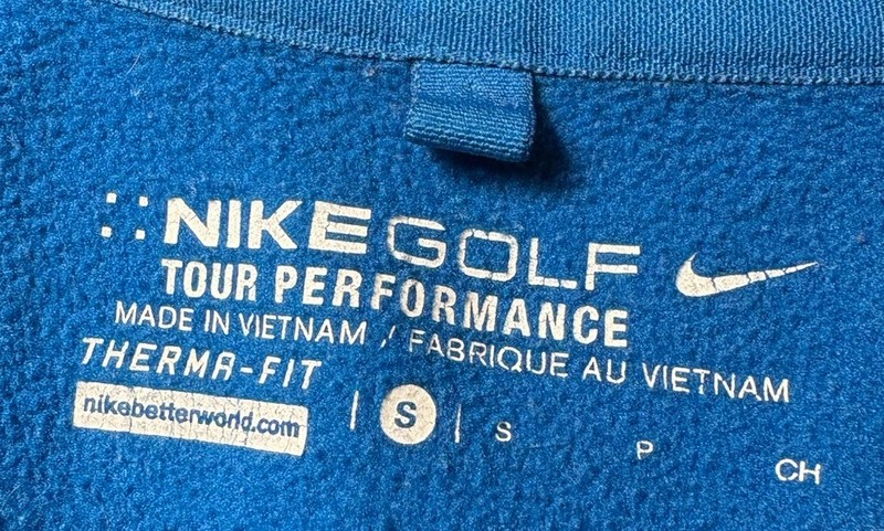 Nike Running Golf Pullover Shirt 1/4 ZIP Men Size S Therma-Fit Performance Blue gallery