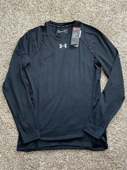 Under Armour Men’s UA Qualifier HeatGear LS Running Shirt Black 1342930 Size S M