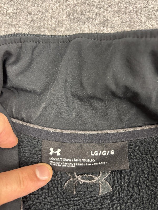 Under Armour Pullover Mens Large Gray Fleece Snap Mock Neck Long Sleeve gallery