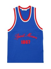 Wales Bonner Merino Wool Founders Tank in Royal Blue Red