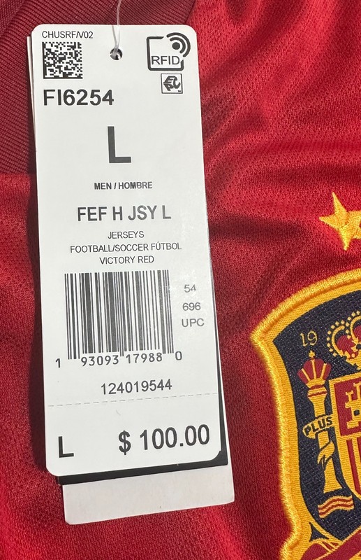 Adidas Spain Soccer Jersey Men's Size L 2020-21 Long Sleeve Espana Futbol gallery