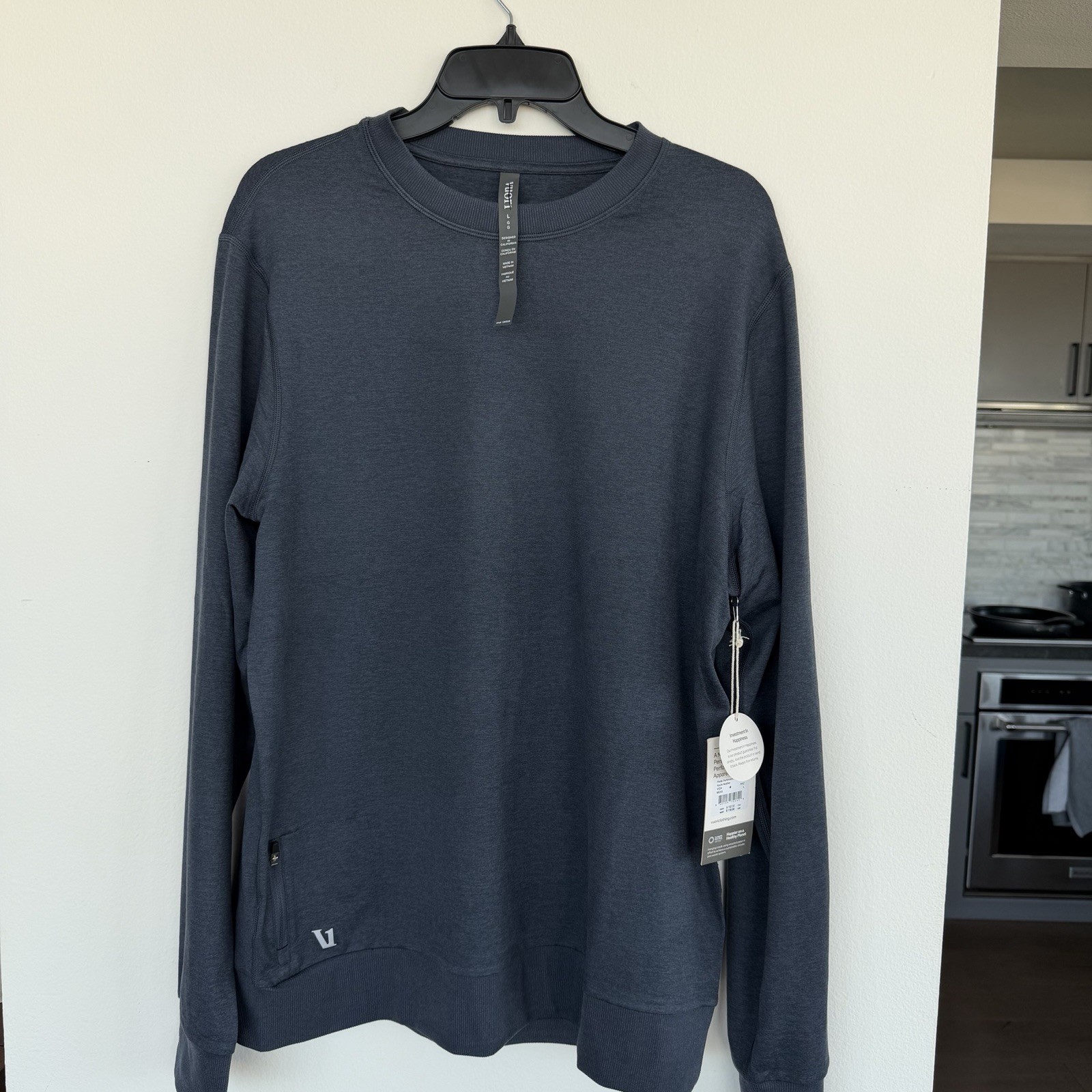 New: Vuori Ponto Performance Crew Blue Azure Heather Long Sleeve gallery