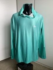 Habit Solar Factor men’s size 2XL teal long sleeve UPF 40+ pullover shirt hooded