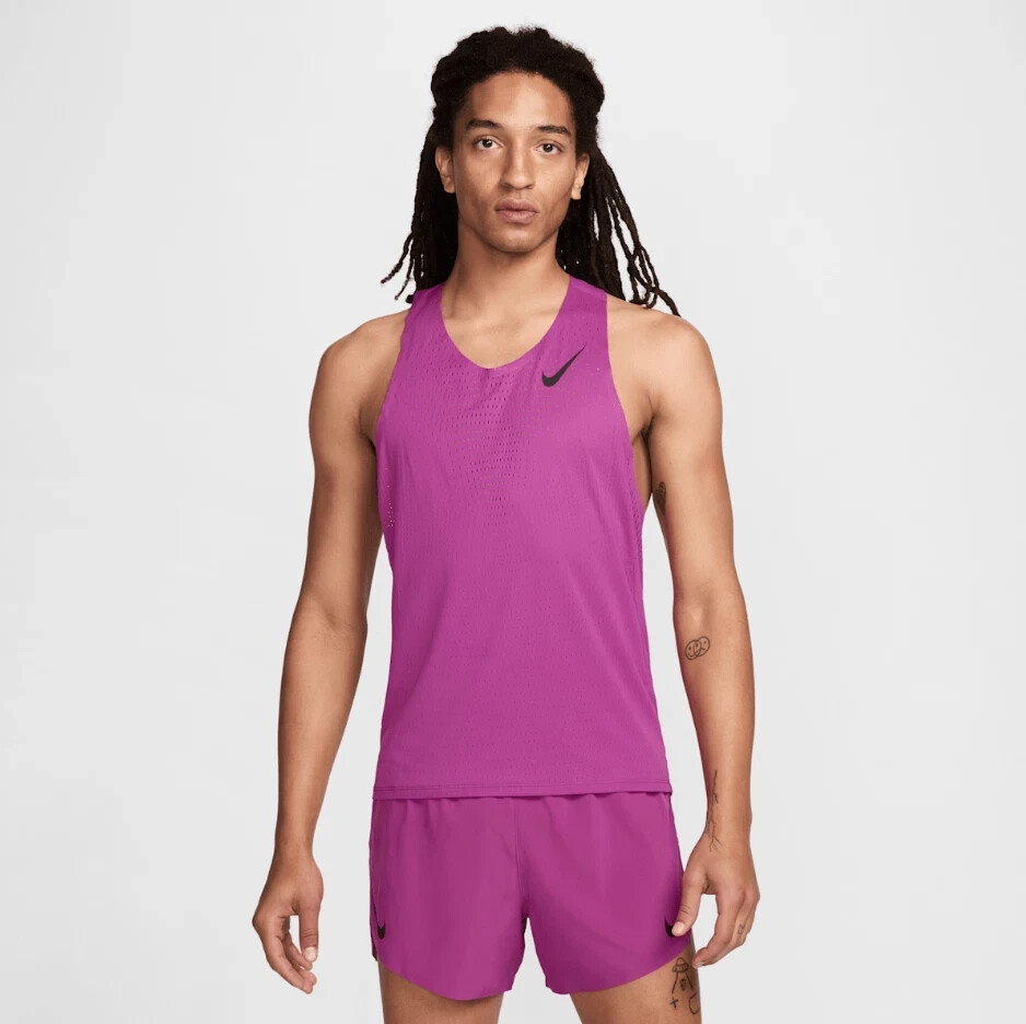 Nike AeroSwift Dri-FIT ADV Running Singlet Fuchsia Men's Size S & XXL FN4231-518 gallery