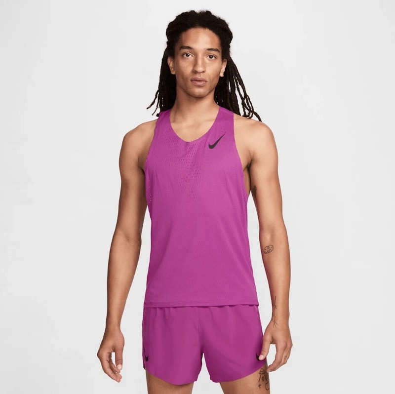 Nike AeroSwift Dri-FIT ADV Running Singlet Fuchsia Men's Size S & XXL FN4231-518 gallery