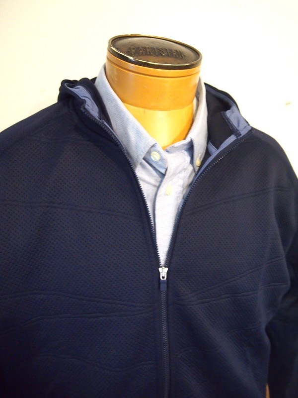 Peter Millar Orion Quilted Performance Fabric Hoodie NWT Medium $250 Navy Blue gallery