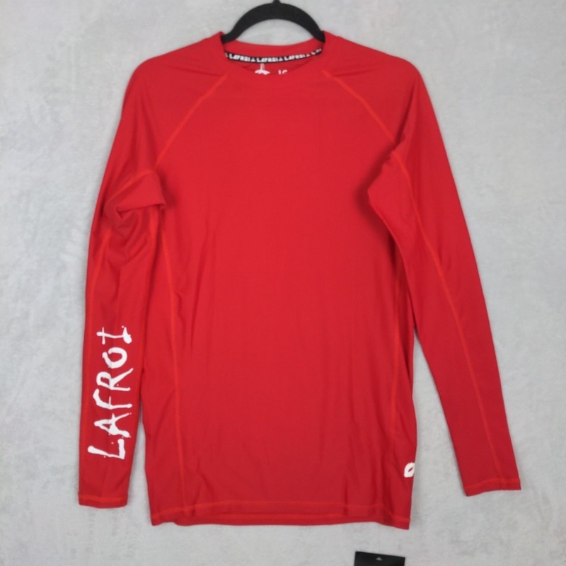 NWT Lafroi Burst Long Sleeve Shirt Men Large Red Fitted Compression Athletic gallery