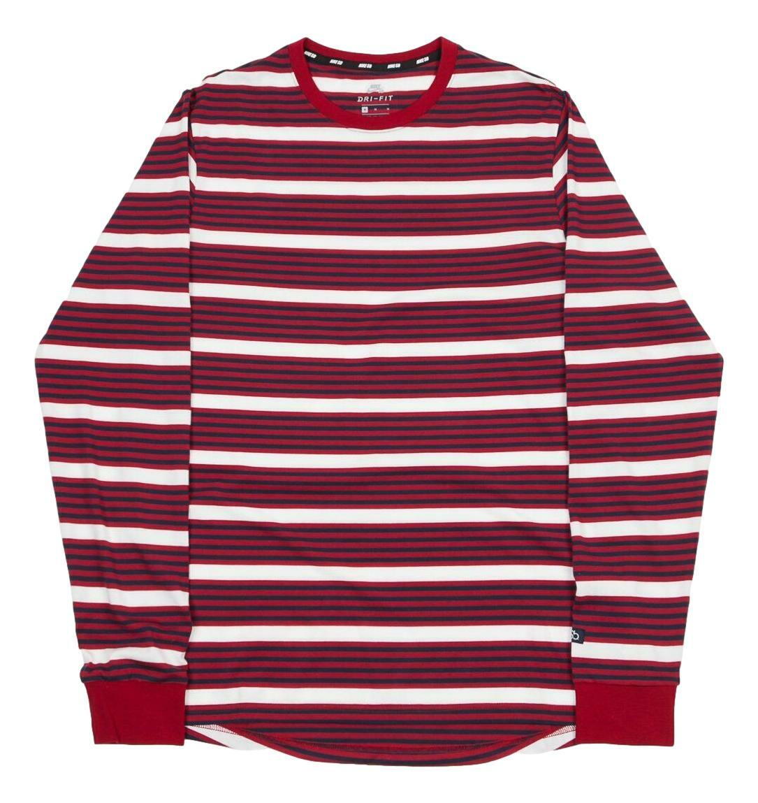 Nike SB Mens Dry Striped Long Sleeve Shirt (Red/Navy/White) CD7215-618 gallery