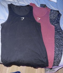 2 OG Gym Shark Tank Tops Red And Black, David Laid style + bonus tanktop, Smalls