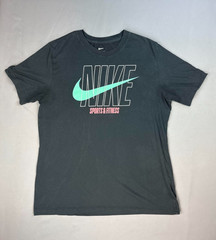 Nike Dri-Fit Sports & Fitness T-Shirt Men’s Large Black Graphic Swoosh Tee