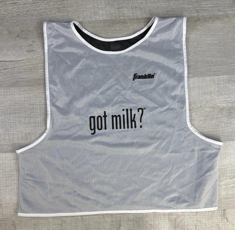 Vintage Franklin Got Milk Reversible Mesh Jersey Tank Top One Size Fits Most gallery