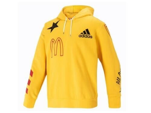Adidas Basketball Yellow McDonalds Comfy BASKETBALL Shooter Hoodie GE5336 2XLT