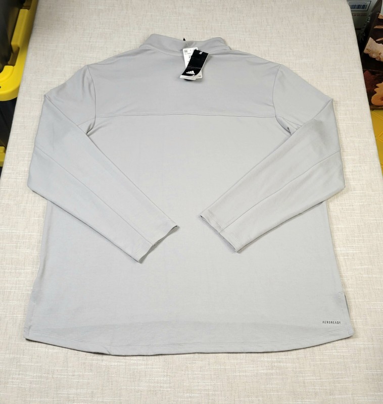 ADIDAS 1/4 Zip Pullover Sweatshirt Training Drill Top Urban Global Gray Mens 2XL gallery