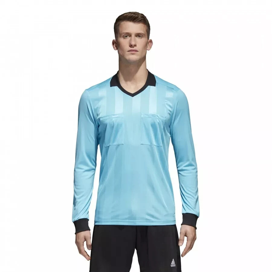 ADIDAS Men's Referee 18 Long Sleeve Soccer Jersey NWT Bright Cyan gallery