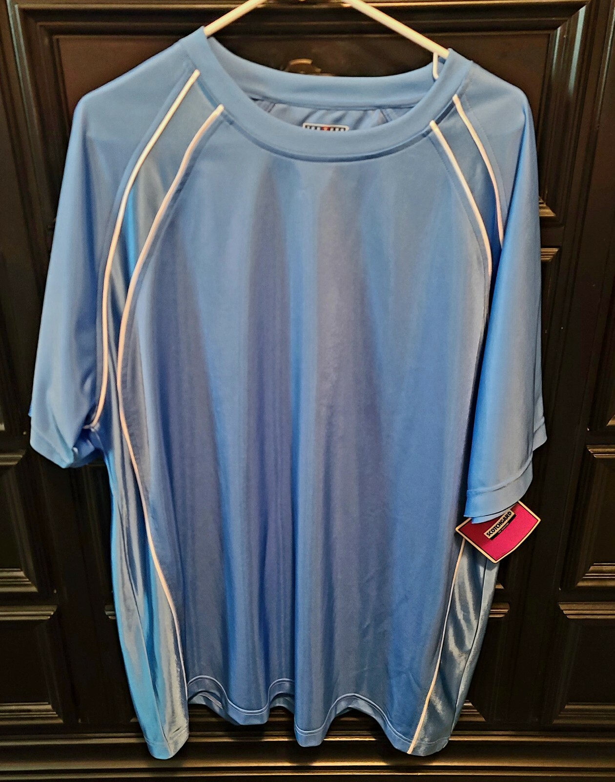 Jerzees Men's Activewear Short Sleeve Shirt Size 2XL Blue with White Trim NWT gallery