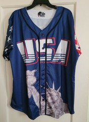 patriotic USA red white & blue baseball style XL my freedom jersey