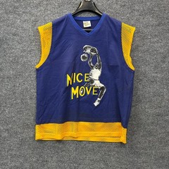 Nice Move Basketball Jersey Men’s Blue Yellow Mesh Trim Sports USA Made One Size