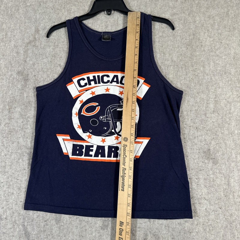 Vintage Chicago Bears NFL Tank Top Medium? Navy Blue Helmet Logo Anvil gallery