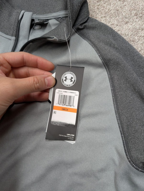 Under Armour HeatGear Pullover Shirt Mens Small Gray Lightweight 1/4 Zip Top gallery