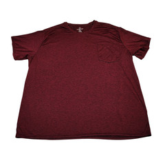 Real Essentials Men 3XL Maroon – Short Sleeve Stretch, Pocket Performance